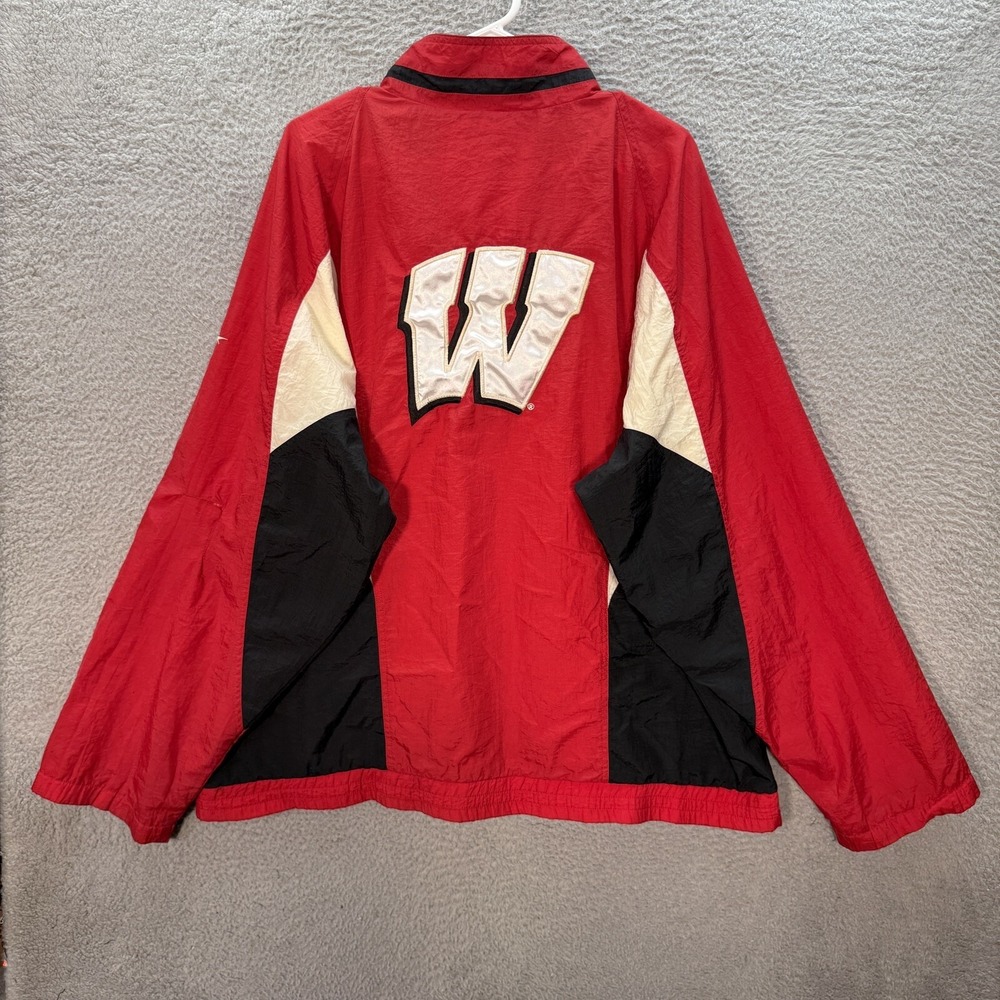 Vintage Wisconsin Badgers‎ Jacket Adult Extra Large Red Windbreaker NCAA 90s Y2K